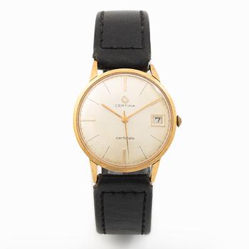 Certina, Certidate, 18K guld, armbandsur, 34 mm.