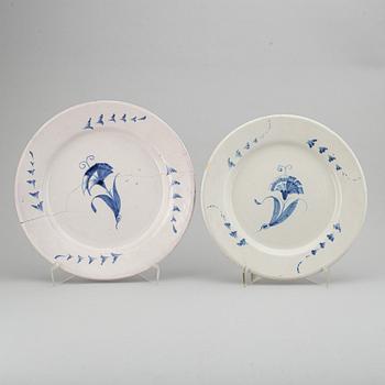 Two Swedish faince dishes, 18th Century.