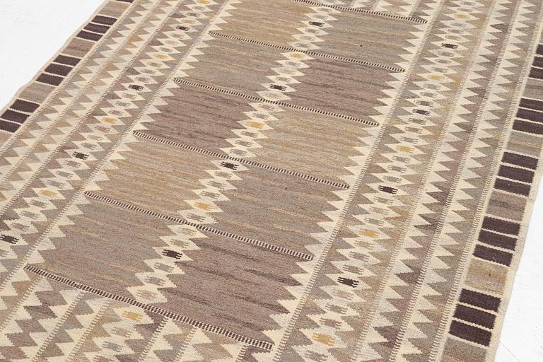 Barbro Nilsson, a carpet, 'Salerno grå', ('Kristianstad'), flat weave, c. 259 x 189 cm, signed AB MMF BN.