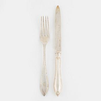 Fruit cutlery, 24 pieces, silver, mark of Carl Fredrik Carlman, Stockholm 1913-14.