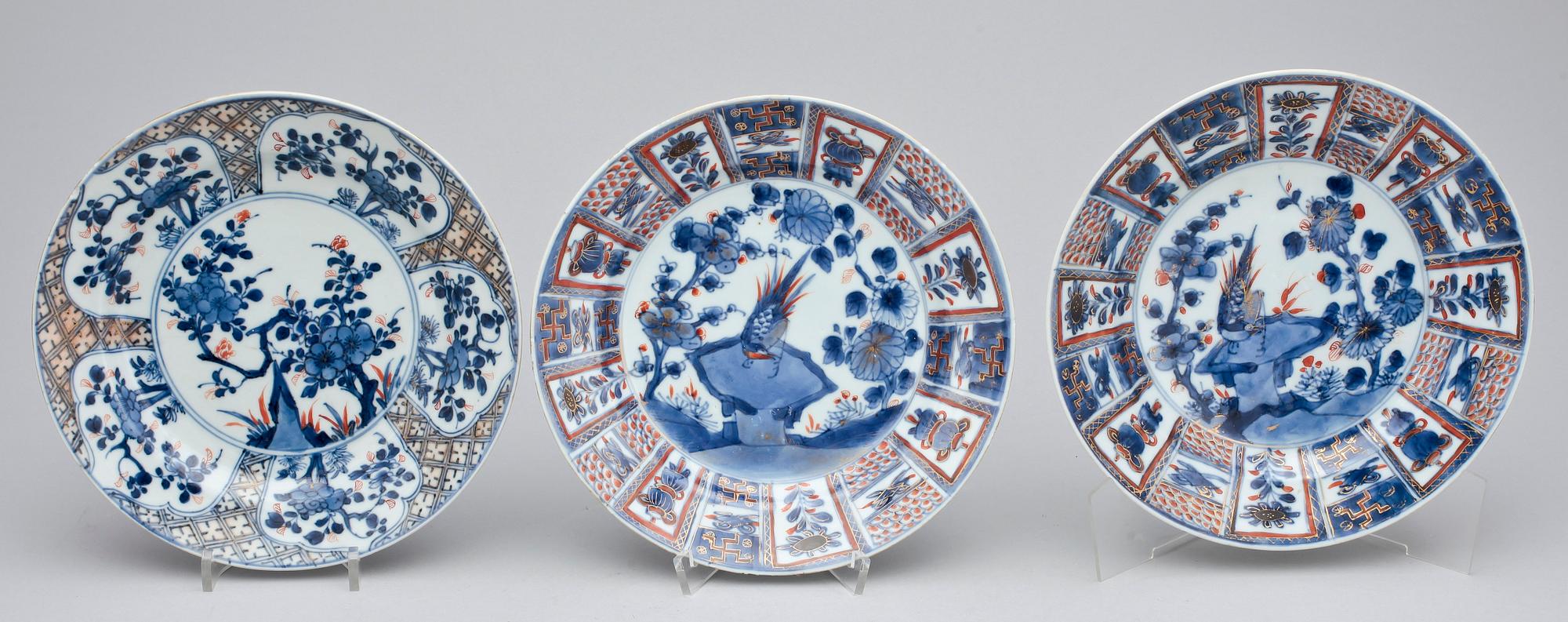 PARTI TALLRIKAR, porslin, Kina, Kangxi (1662-1722).