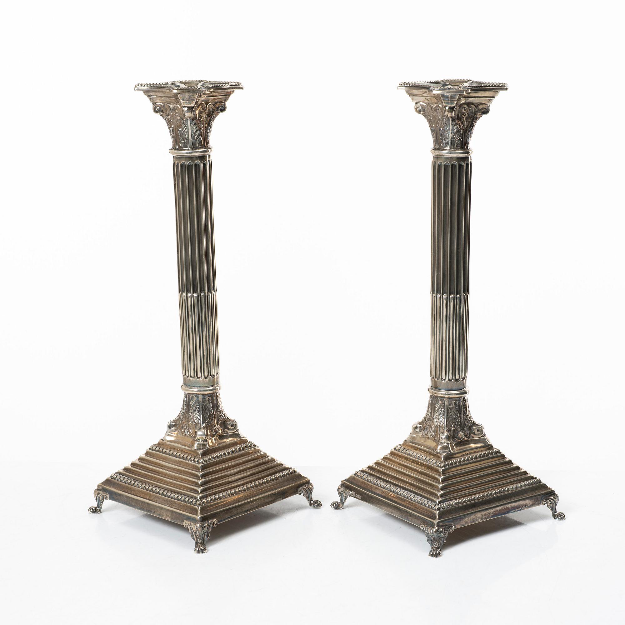 Candelabra, a pair, sterling silver, second half of the 20th century.
