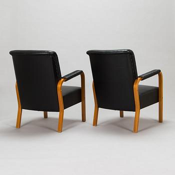 Alvar Aalto, a pair of mid-20th century '47' armchairs for, O.Y. Huonekalu- ja Rakennustyötehdas A.B.