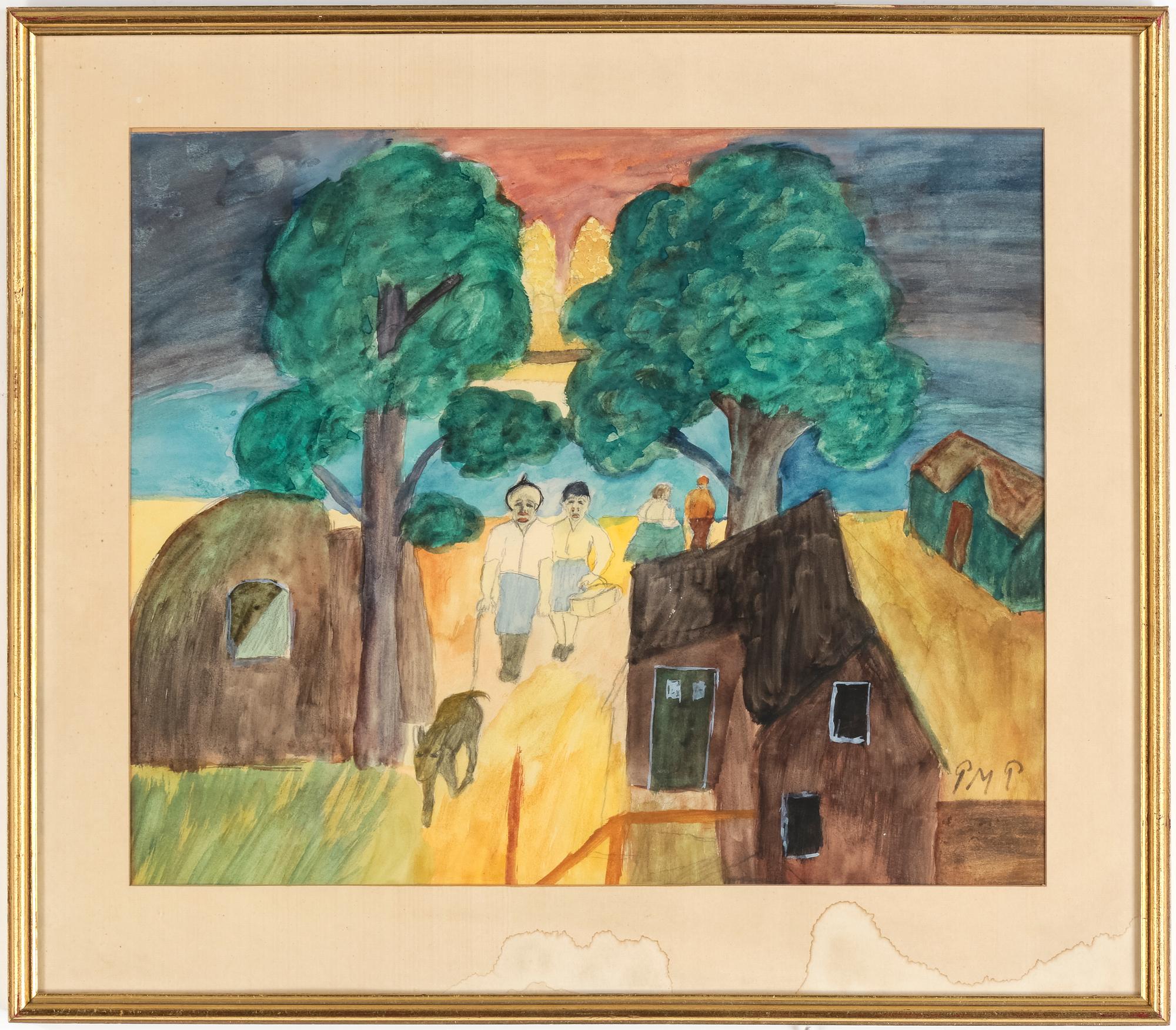 PRIMUS MORTIMER PETTERSSON, akvarell på papper, monogramsignerad.