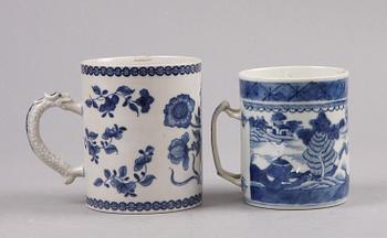 MUGGAR, 2 st, porslin, Kina 1700-1800-tal.