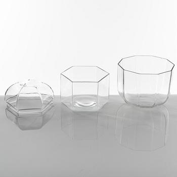 A 26 pieces glass service, "Oktav" by Bertil Vallien for Kosta Boda, Sweden.