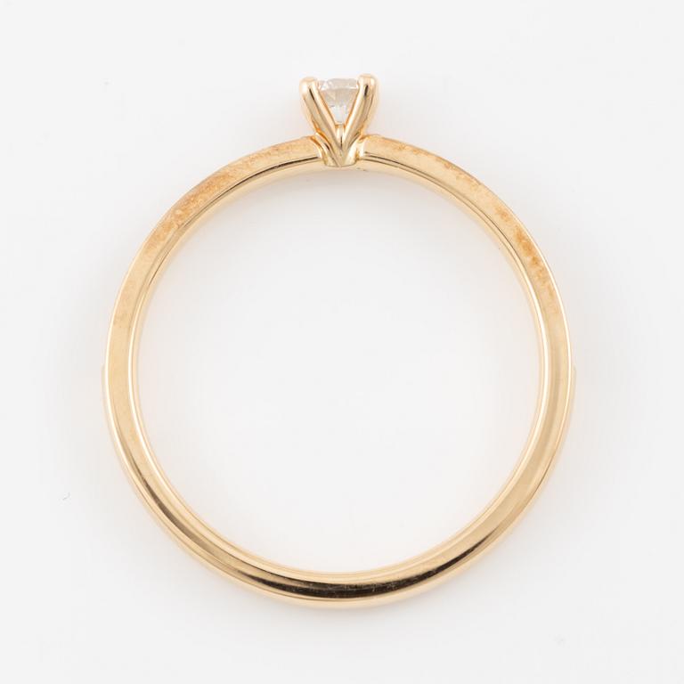 Wedding rings, a pair, Schalins, 18K gold with brilliant-cut diamonds.
