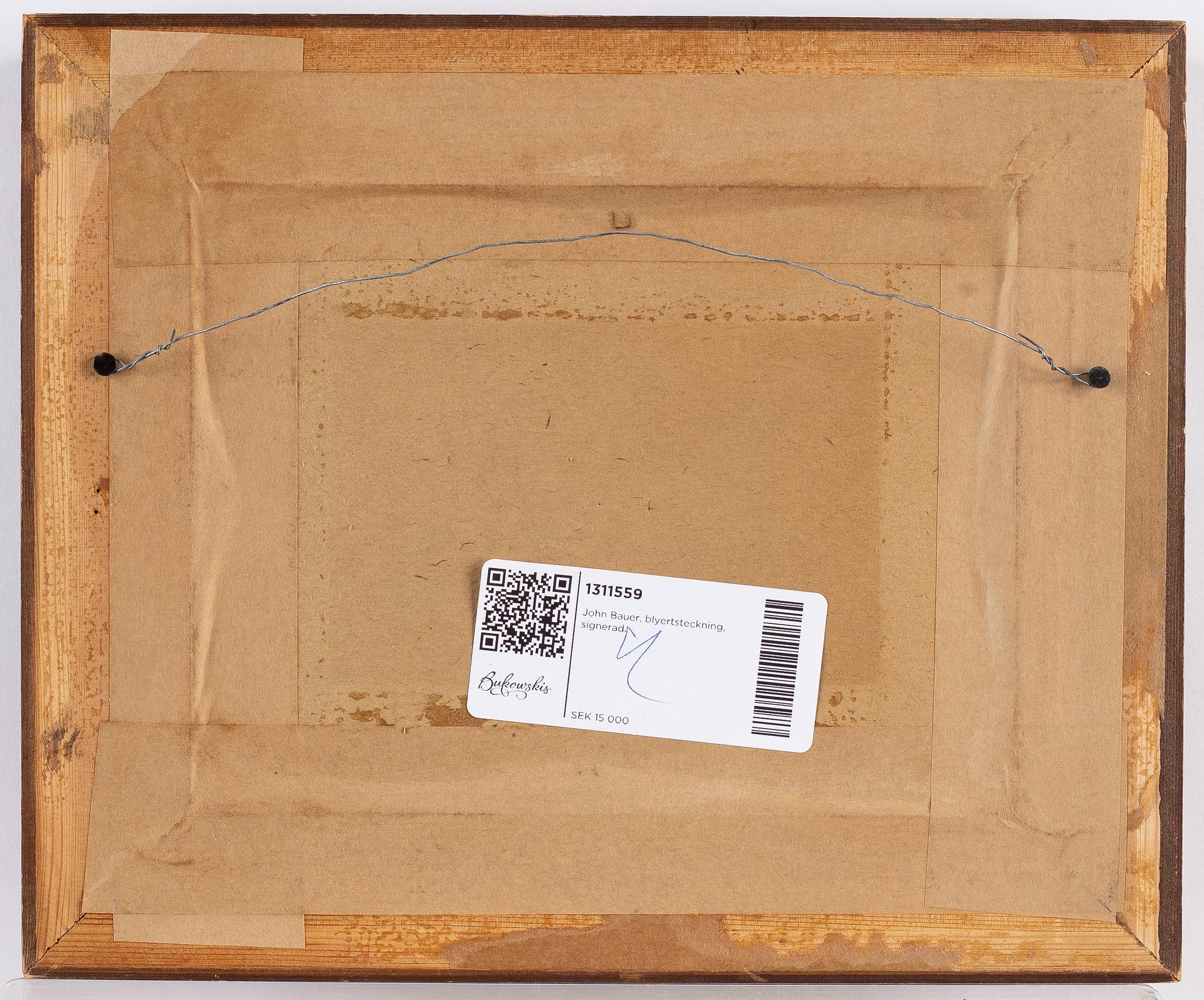 John Bauer, pencil drawing, signed.