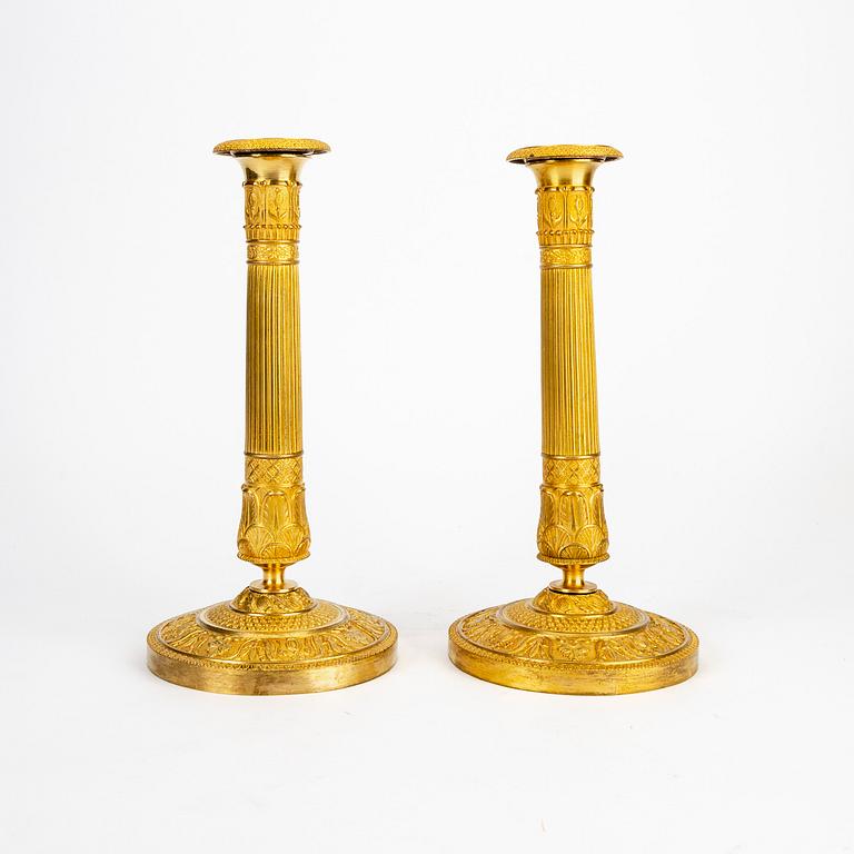 A pair of Empire candle sticks first half of the 19th century.