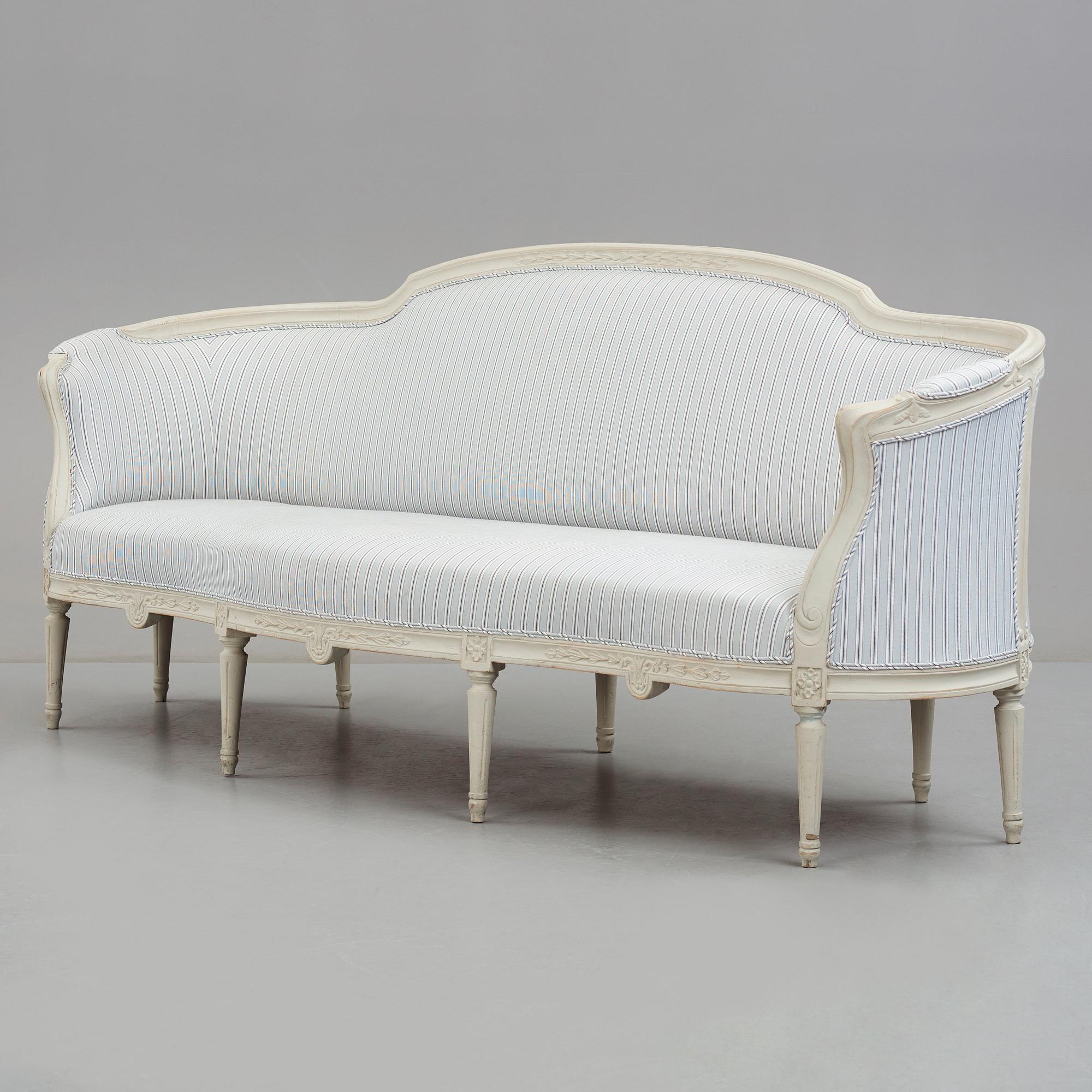 Soffa, 1700-talets slut, Gustaviansk.