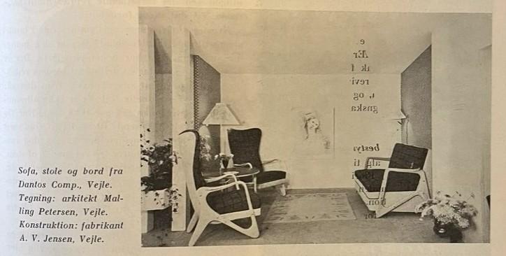 Jens Malling Pedersen, a rare "Pelican" high back easy chair, Dantos, Vejle, Denmark, 1950s.