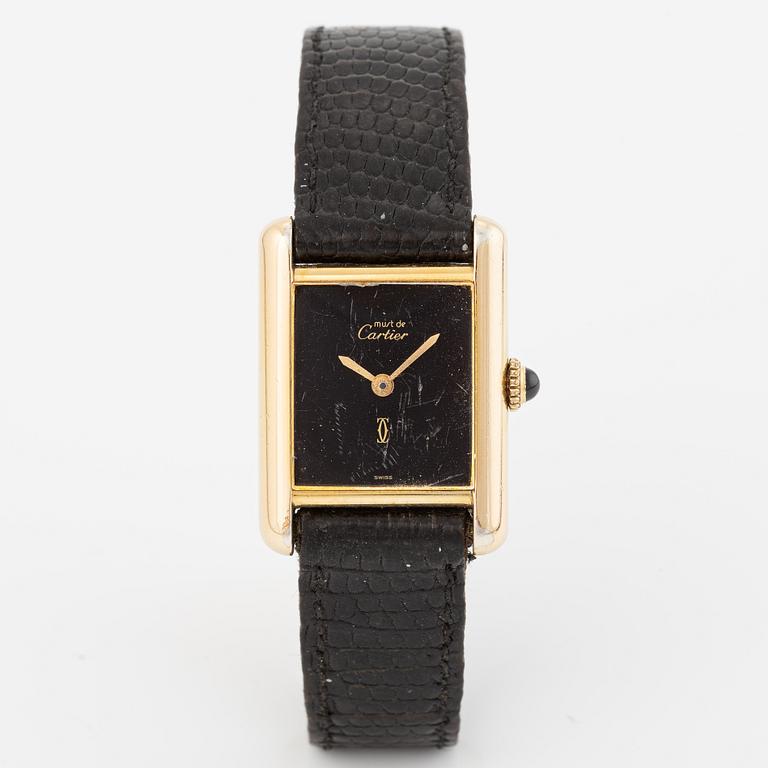must de Cartier, Tank, wristwatch, 20.5 x 20 (28) mm.