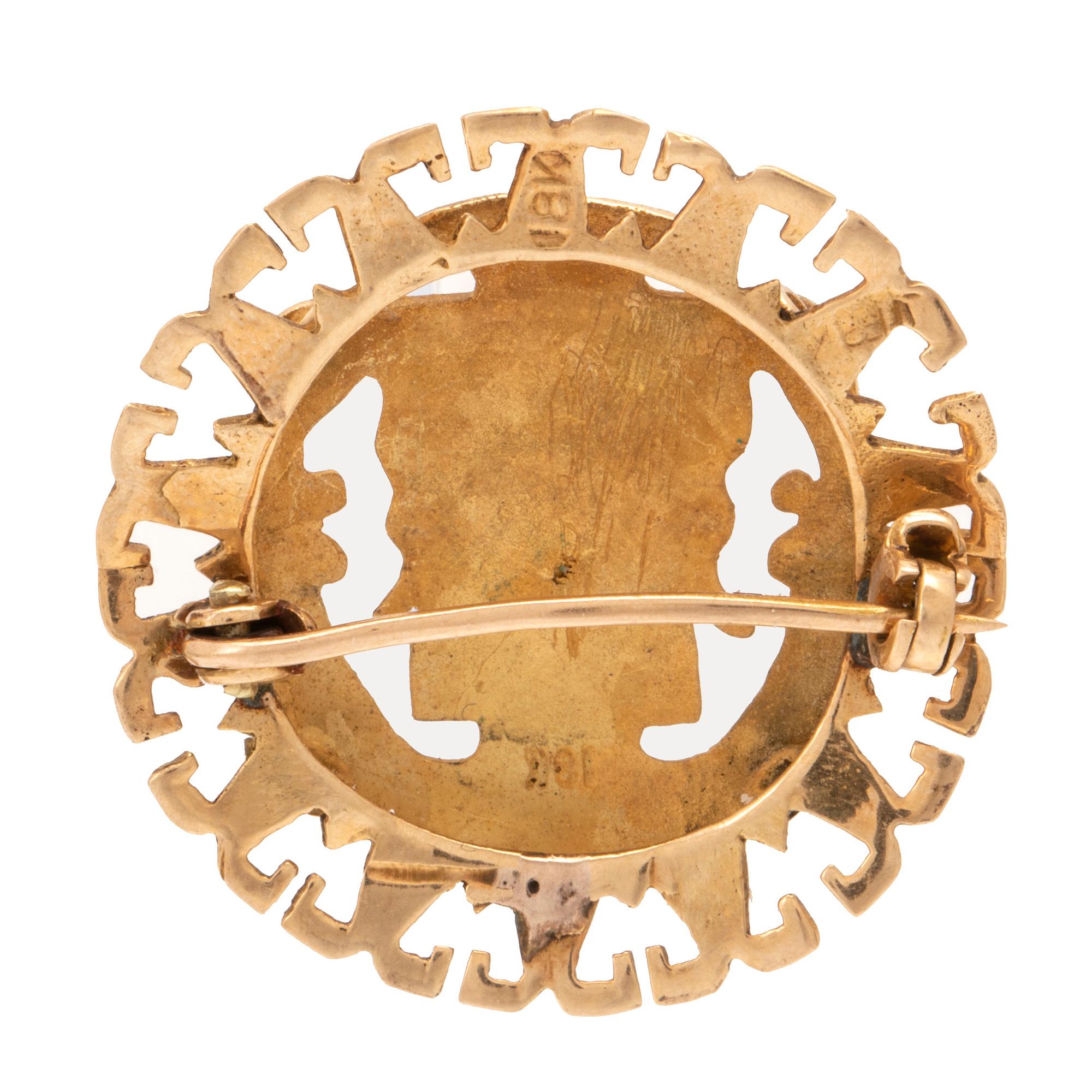 Brosch 18K guld Sydamerika.
