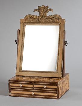 LÅDSPEGEL, sengustaviansk, 1800-tal.