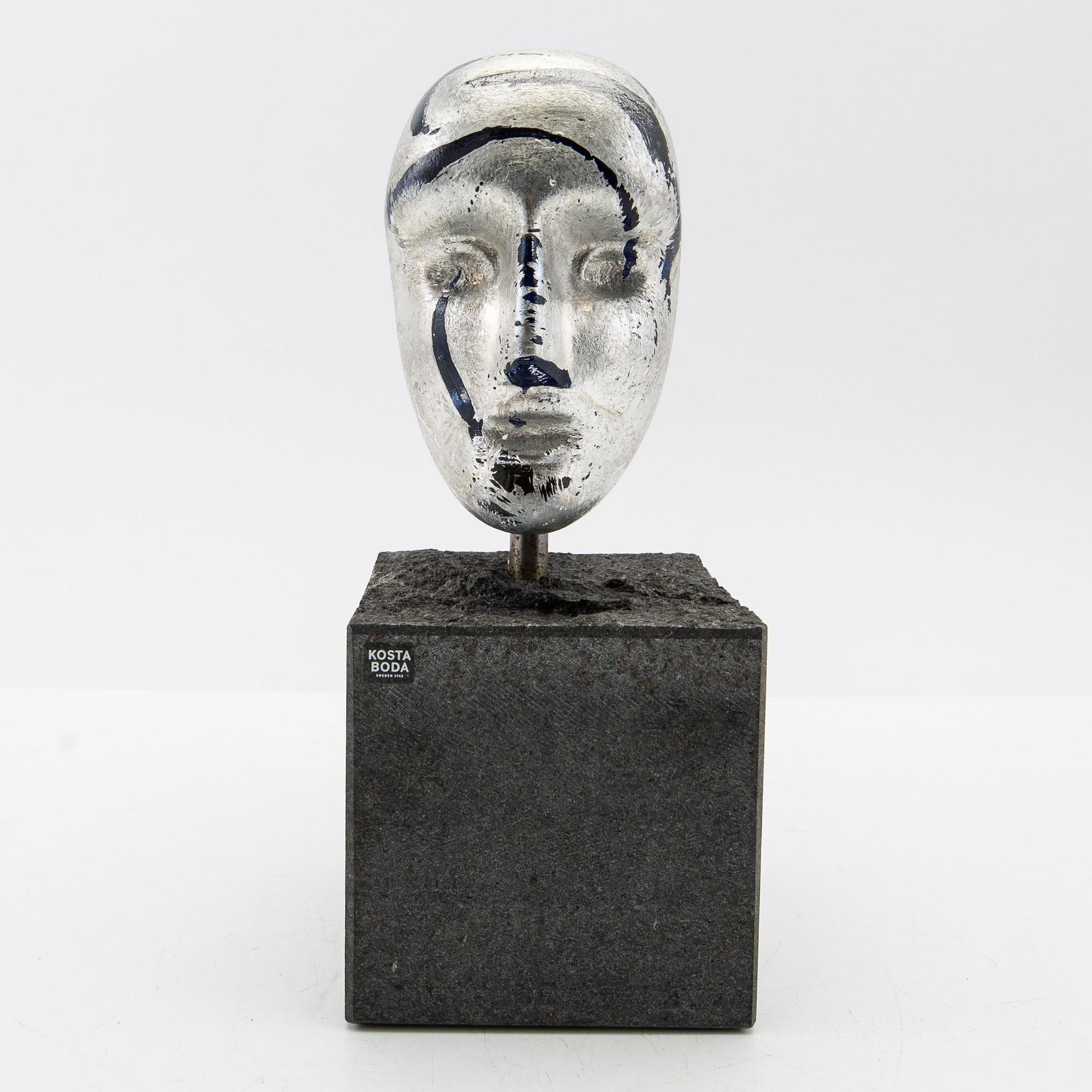 Bertil Vallien, sculpture, glass, "Janus" Limited Edition, Kosta Boda.