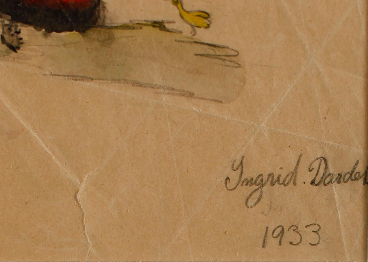 INGRID VON DARDEL, akvarell, skiss, sign och dat 1933.