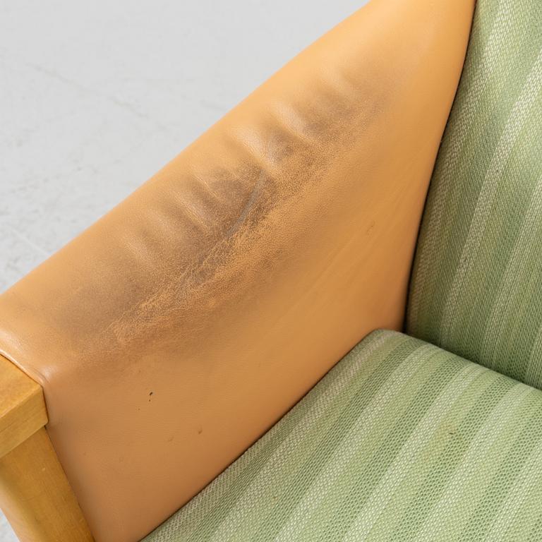 Carl Malmsten, easy chair, 'Husfadern' with foot stool.'Samsas'.