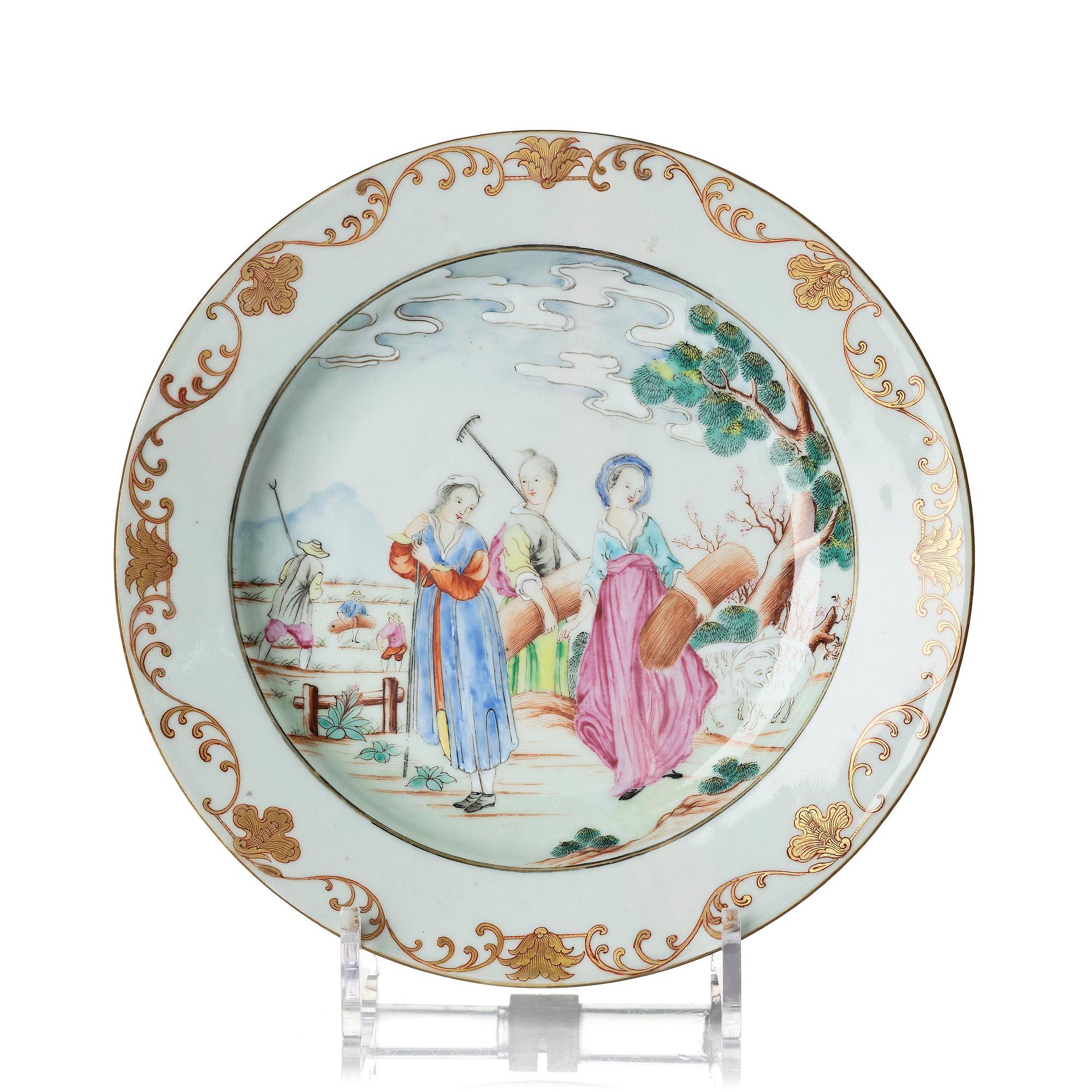 Tallrik, porslin, Qingdynastin, Yongzheng (1723-35).