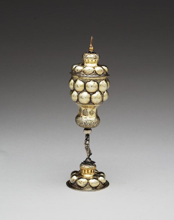 A Russan silver-gilt cup and cover, unidentified makers mark, Moscow 1745.