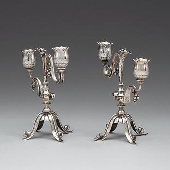 A pair of  K. Anderson silver candelabra, Stockholm 1930.