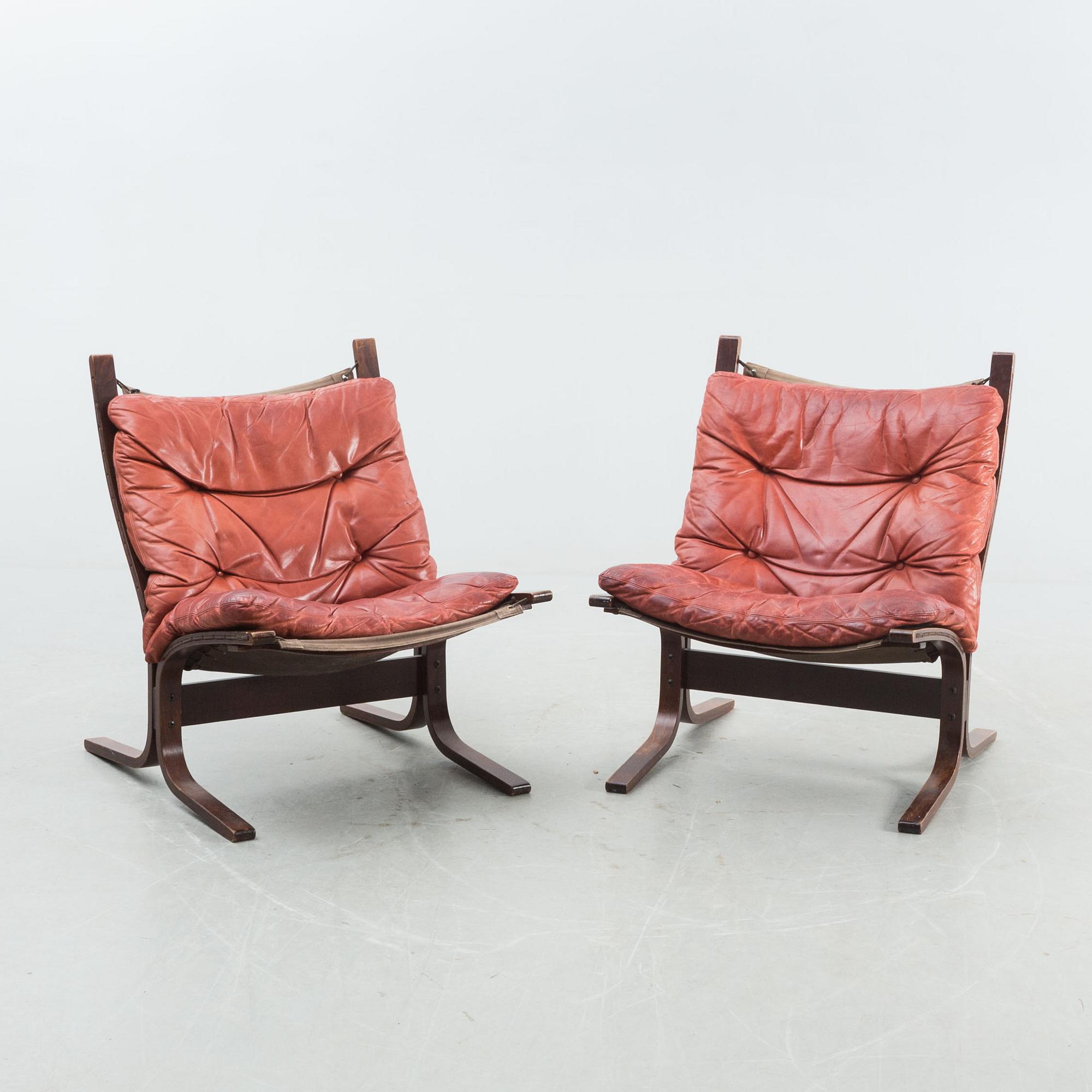 FÅTÖLJER, ett par Ingmar Rolling, Westnofa Furniture, Norge, 1970-tal.