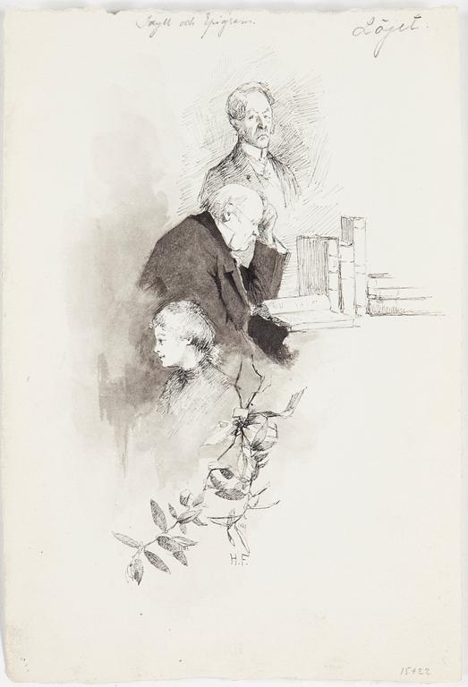 HANNA FROSTERUS, 15 teckningar, förlagor till Idyll och Epigram av J.L. Runeberg. Monogramsignerade, flera  dat 1887.