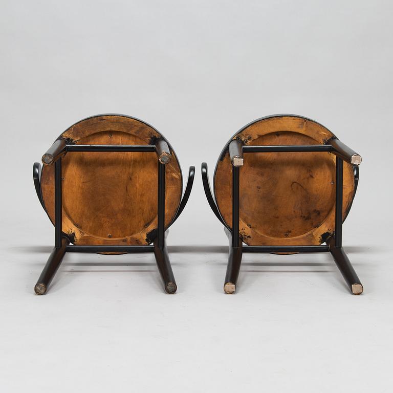 Werner West, a pair of 1930's, W1 'Hugging chairs' manufactured at Wilh. Schaumans Fanerfabrik Ab, Jyväskylä.