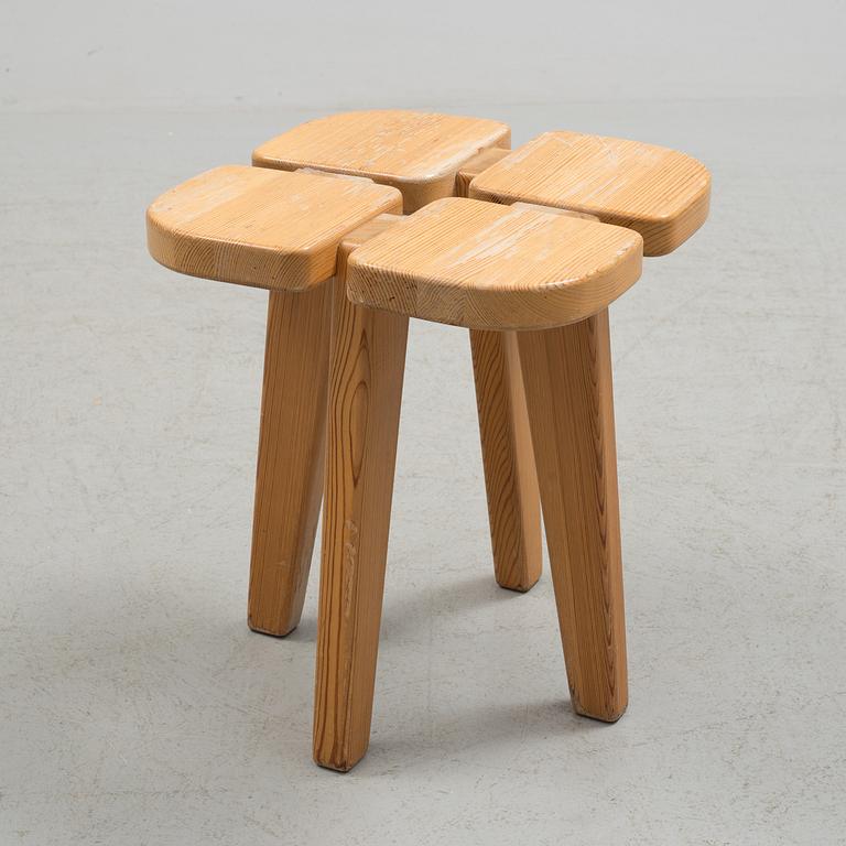 A pine stool probably designed by Lisa Johansson-Pape from Kervo Snickerifabrik, 1970s / 1980s.