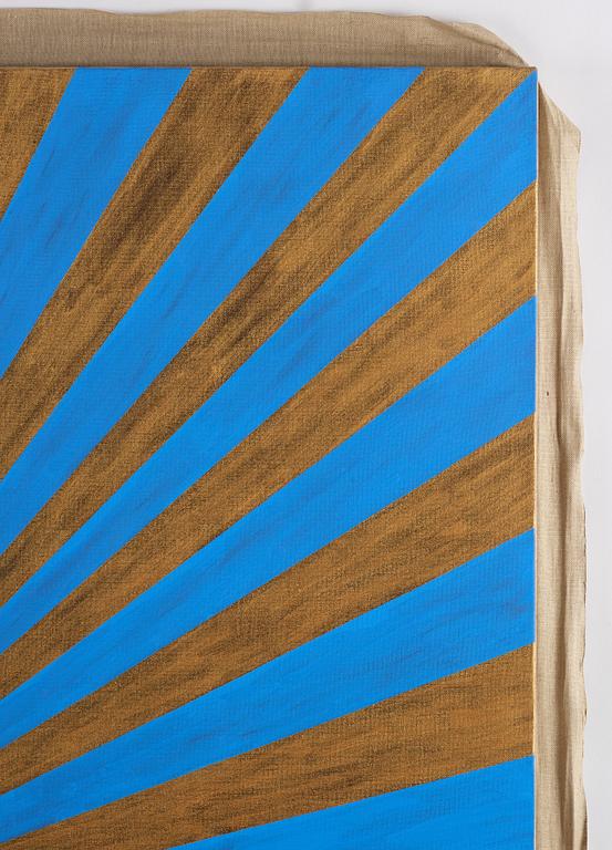 Elisabeth Frieberg, "Untitled (blue, gold, center, beam)".