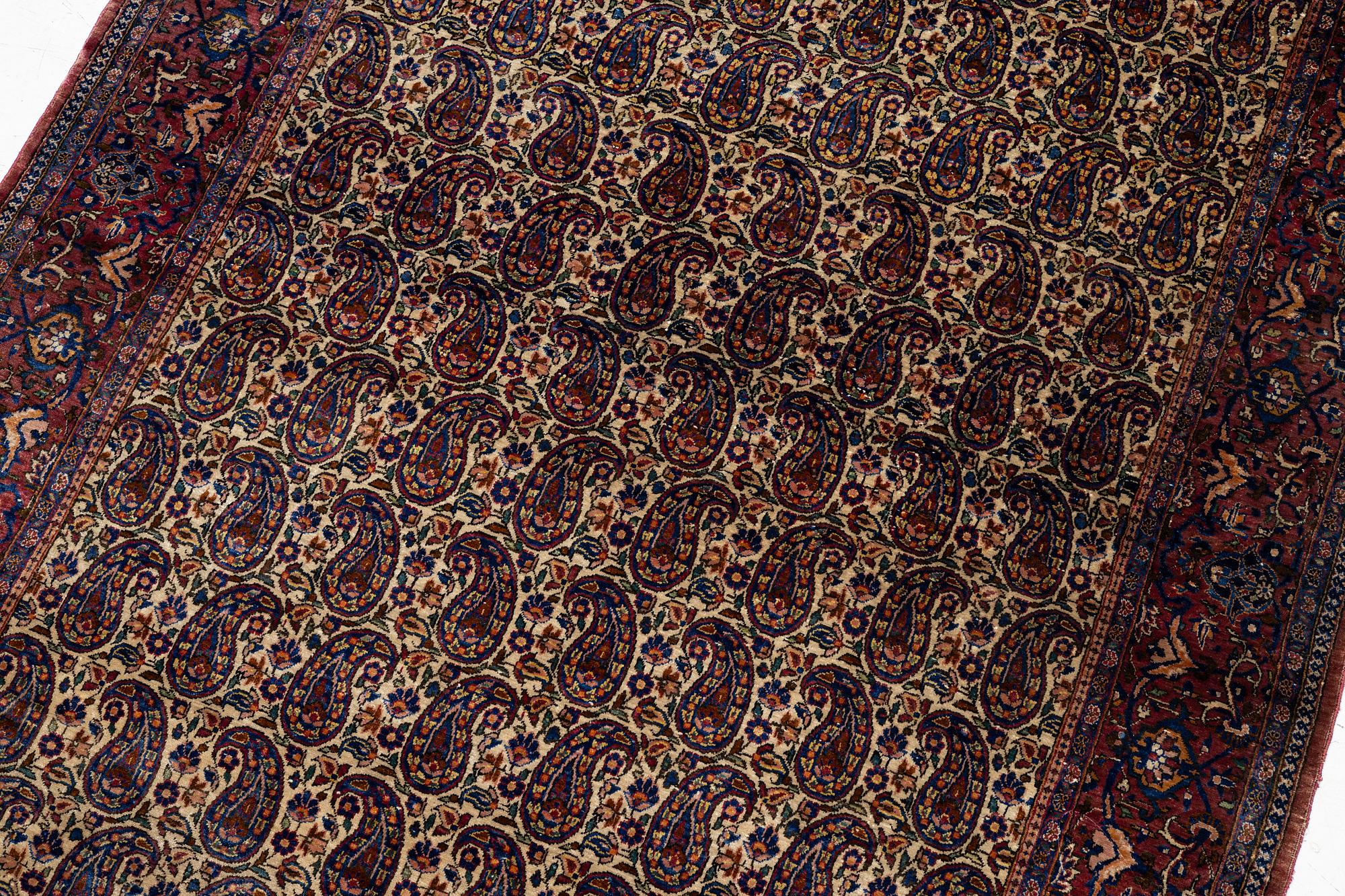 An antique silk Kashan, Central Persia, c. 201 x 130 cm.