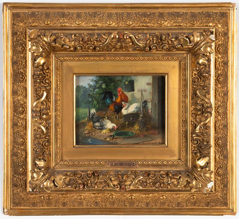 Julius Scheuerer, oil on panel, signed.