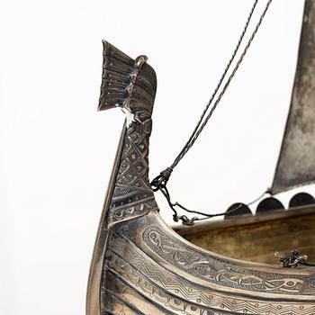 Karl Anderson, a silver viking ship figurine, Stockholm 1905.