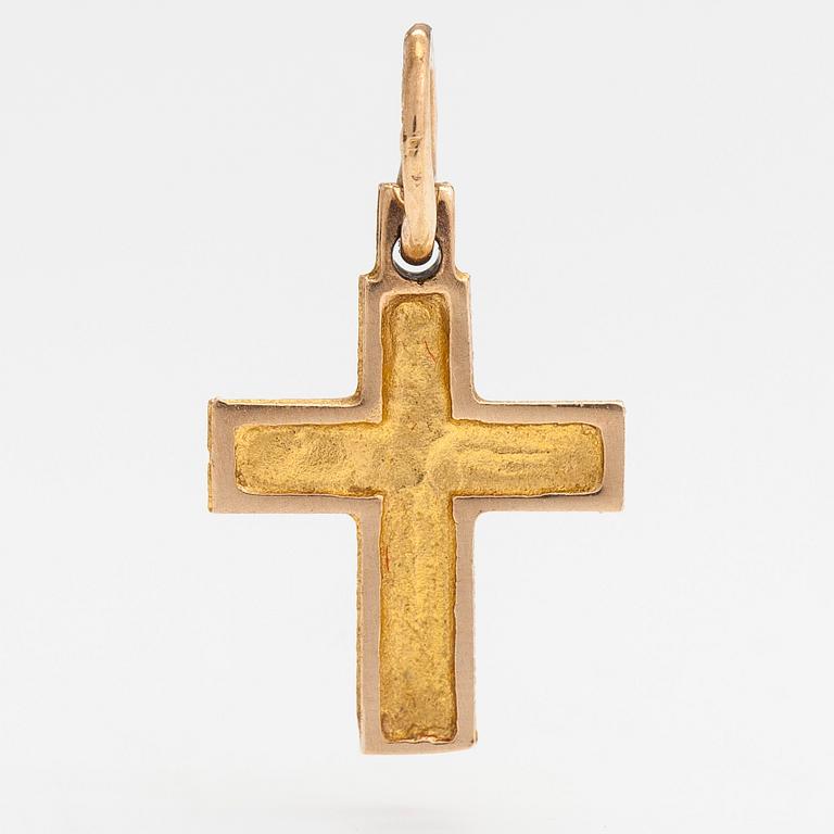 Björn Weckström, A 14K gold pendant 'Small cross'. Lapponia 1976.