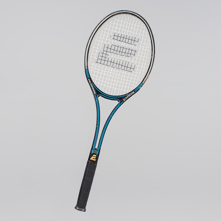 A tennis racket, "Emrik", for display, 1980s.