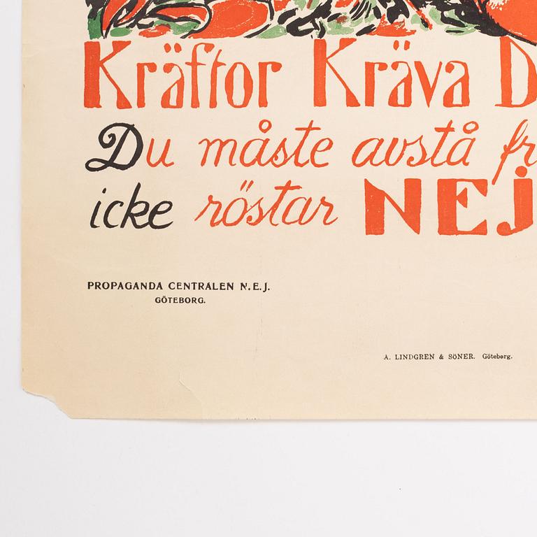 Albert Engström, a lithographic poster,