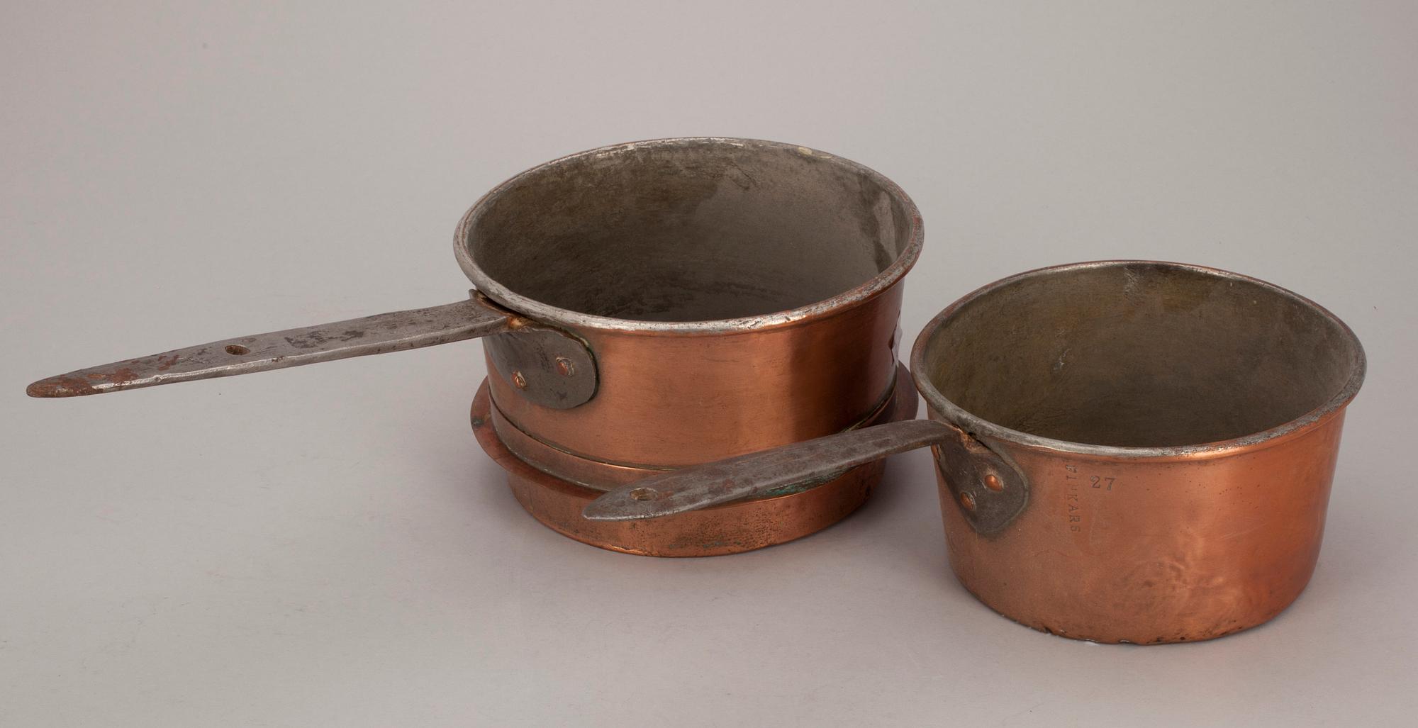 PARTI KOPPARFÖREMÅL, 11 delar, 1800/1900-tal.