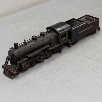 Buddy L Outdoor Railroad 1000 Pacific type locomotive and tender, pressed steel,Moline, USA, 1920s.