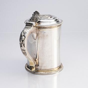 A Swedish Gustavian silver tankard, mark of Johan Schvart (Svart), Karlskrona 1786.