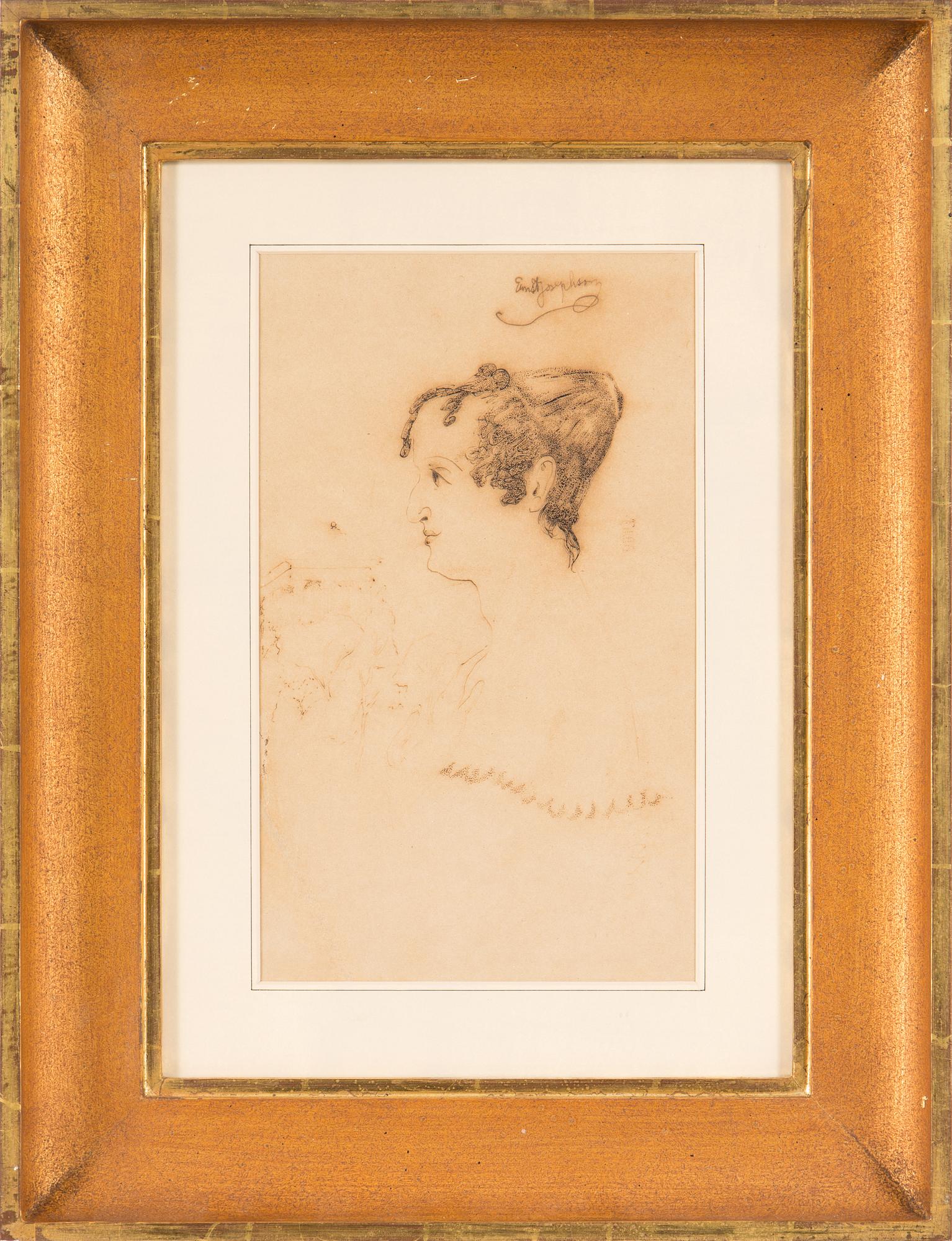 ERNST JOSEPHSON, indian ink on paper, signed Ernst Josephson.