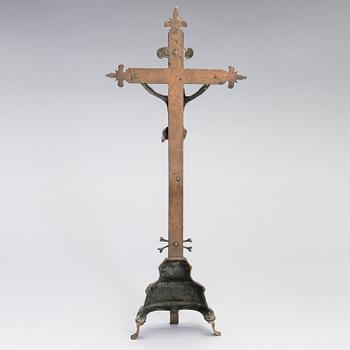 KRUCIFIX, pronssi, todennäköisesti 1600-luku.