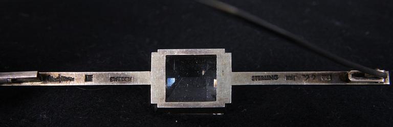 BROSCH, silver samt BERGSKRISTALL, Wiwen Nilsson, 1946.