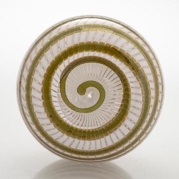 Oiva Toikka, a glass bottle, Pro Arte "Ranta" (Beach) series, signed O. Toikka Nuutajärvi.
