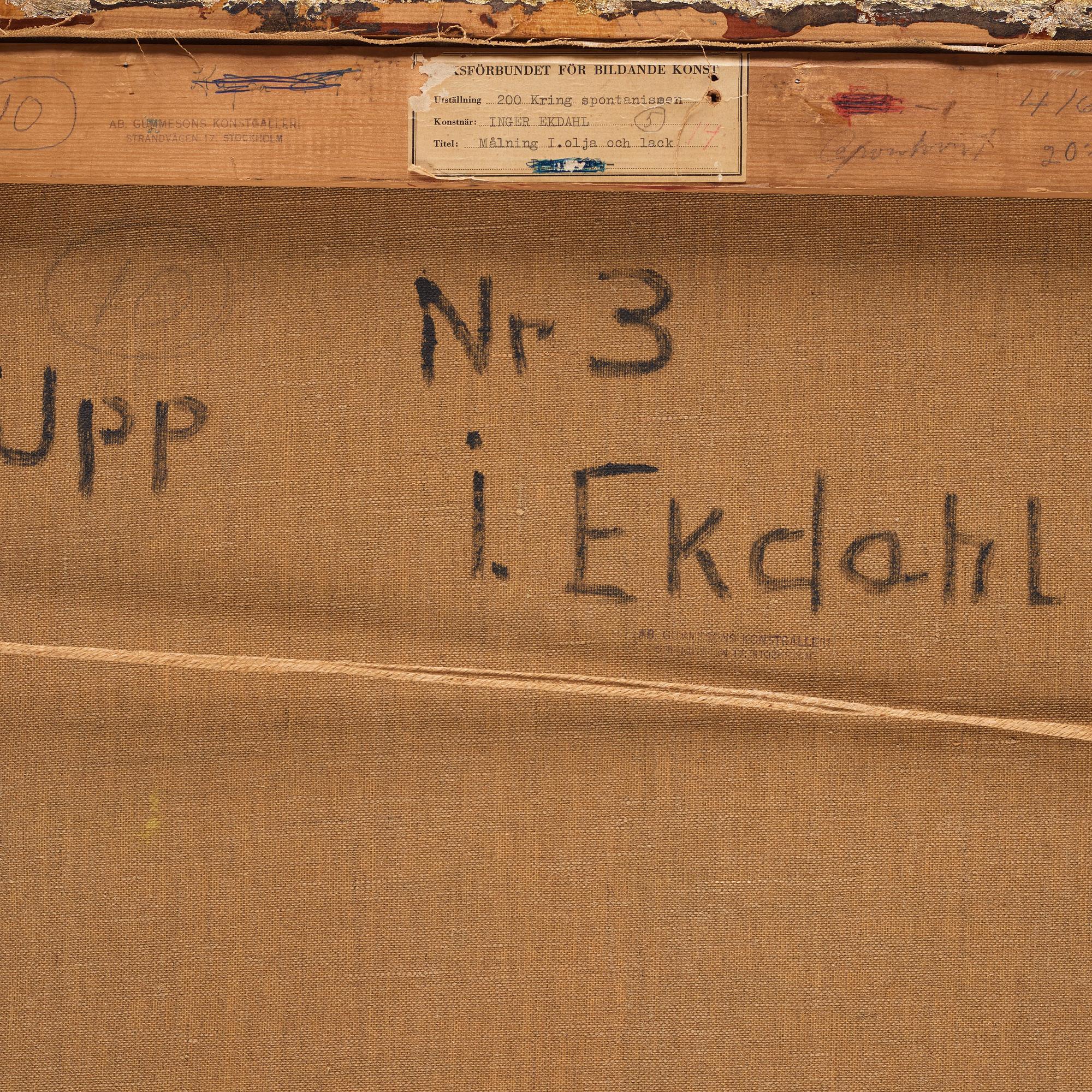 Inger Ekdahl, "Målning I" (Painting I).