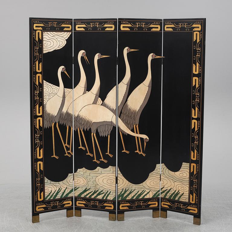 A Japanese folding screen, second half of the 20th century.