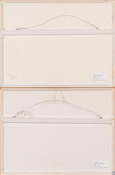 Peter Ern, diptych, tempera on paper, unsigned.