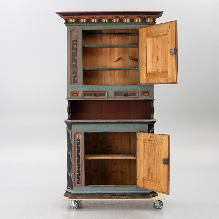 Corner cupboard, vernacular, Järvsö, circa 1800.