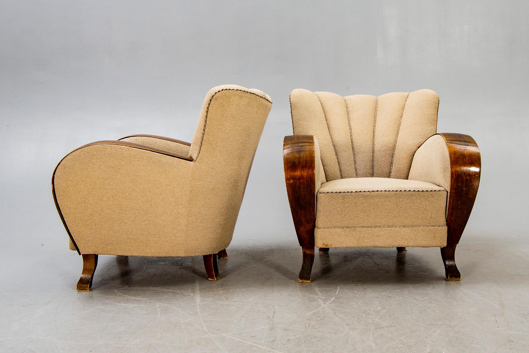 A pair of Art Deco armchairs.