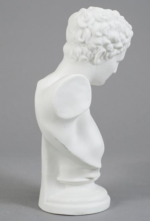 SKULPTUR / BYST, parian, Gustavsberg, daterad 1894.