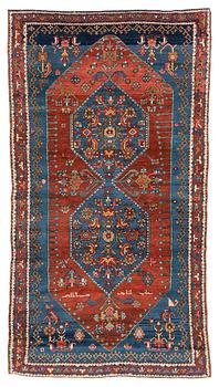 356. An antique carpet from south caucasus, probably Karabagh, ca 261 x 146 cm.
