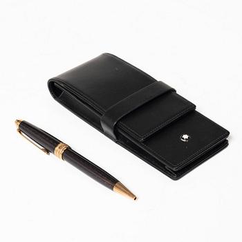 A Mont Blanc Meisterstück 90th Anniversary ed.  ballpoint pen with a case.